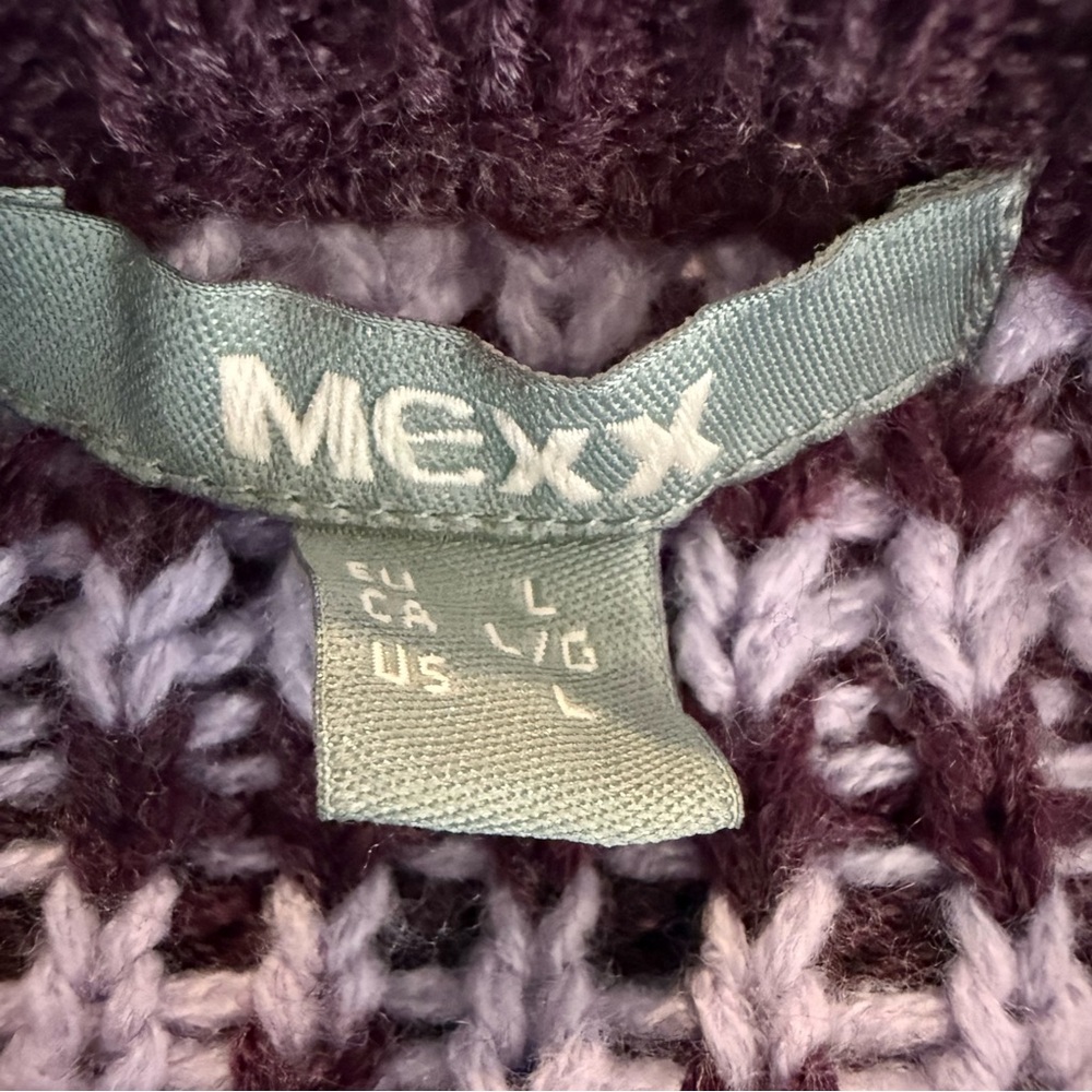 MEXX Fair Isle Knit Pullover Sweater Purple Grey Nordic Size Large - Picture 9 of 10
